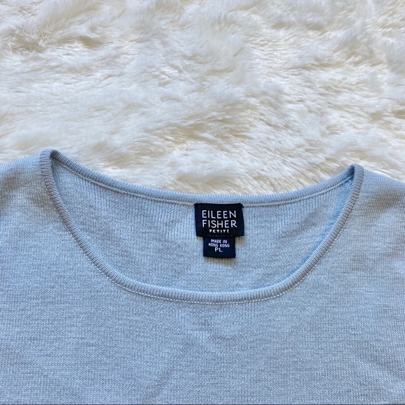 EILEEN Fisher Icy Blue Sleeveless Knit Top - Picture 2 of 4